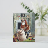 Oud Kerstmis, Sinterklaas bij de Haard Briefkaart (Staand voorkant)