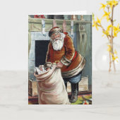 Oud Kerstmis, Sinterklaas bij de open haard Kaart (Gele Bloem)