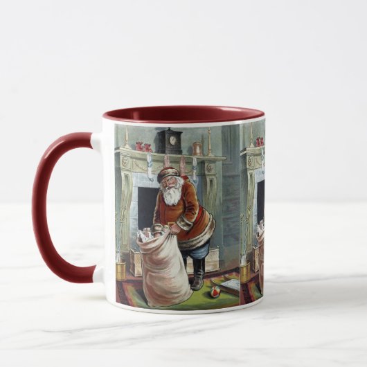 Oud Kerstmis, Sinterklaas bij de open haard Mok (Links)