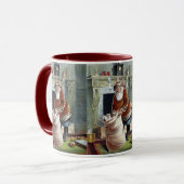 Oud Kerstmis, Sinterklaas bij de open haard Mok (Voorkant links)