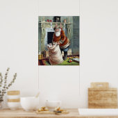Oud Kerstmis, Sinterklaas bij de open haard Poster (Keuken)
