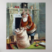 Oud Kerstmis, Sinterklaas bij de open haard Poster (Voorkant)