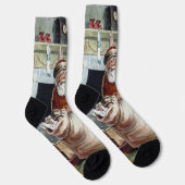 Oud Kerstmis, Sinterklaas bij de open haard Sokken (Rechts)