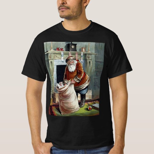 Oud Kerstmis, Sinterklaas bij de open haard T-shirt (Voorkant)