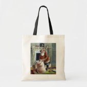 Oud Kerstmis, Sinterklaas bij de open haard Tote Bag (Voorkant)