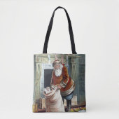 Oud Kerstmis, Sinterklaas bij de open haard Tote Bag (Voorkant)