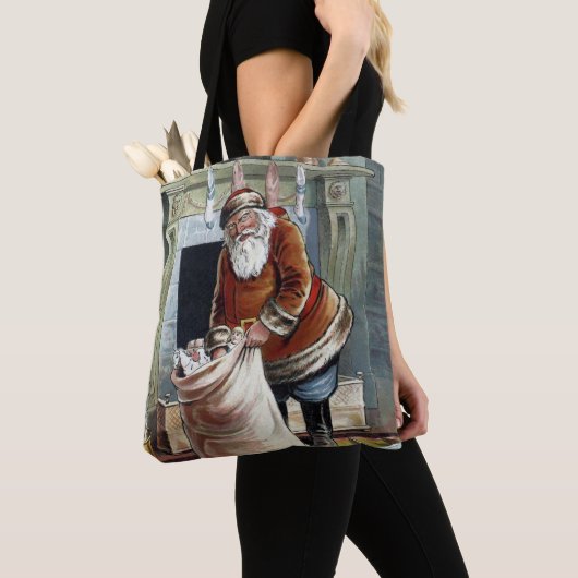 Oud Kerstmis, Sinterklaas bij de open haard Tote Bag (Dichtbij)