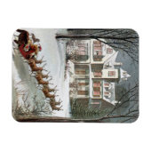 Oud Kerstmis, Sinterklaas met rendieren Magneet (Horizontaal)
