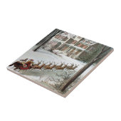 Oud Kerstmis, Sinterklaas met rendieren Tegeltje (Zijkant)