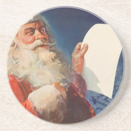 Oud Kerstmis, Sinterklaas Stoute Nette Lijst Zandsteen Onderzetter (Voorkant)