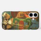 Oud Kerstmis, slapende dieren bij de open haard Case-Mate iPhone Case (Achterkant (horizontaal))