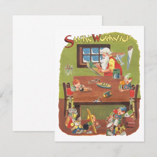 Oud Kerstmis, uitnodiging voor de werkplaats van d (Voorkant / Achterkant)