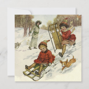 Oud Kerstmis, uitnodiging voor Victoriaanse kinder