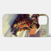 Oud Kerstmis, Vader en Dochter Sledden Case-Mate iPhone Case (Achterkant (horizontaal))