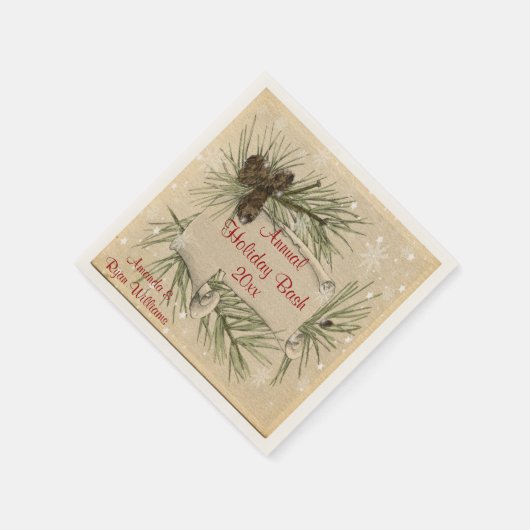 Oud Kerstmis, Vakantie, Aangepaste papieren servet (Hoek)