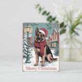 Oud Kerstmis van Duitse Herder  Briefkaart (Staand voorkant)