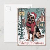 Oud Kerstmis van Duitse Herder  Briefkaart (Voorkant / Achterkant)