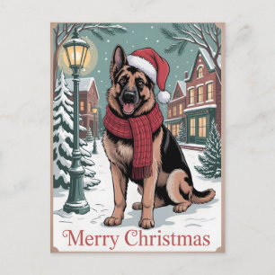 Oud Kerstmis van Duitse Herder  Briefkaart