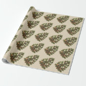 Oud Kerstmis, Versierde Victoriaanse Boom Cadeaupapier (Uitgerold)