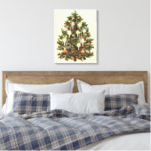 Oud Kerstmis, Versierde Victoriaanse Boom Canvas Afdruk (Insitu (Slaapkamer))