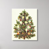 Oud Kerstmis, Versierde Victoriaanse Boom Canvas Afdruk (Voorkant)