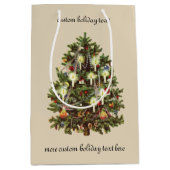 Oud Kerstmis, Versierde Victoriaanse Boom Medium Cadeauzakje (Voorkant)