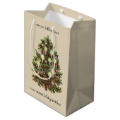 Oud Kerstmis, Versierde Victoriaanse Boom Medium Cadeauzakje (Achterkant Gekanteld)