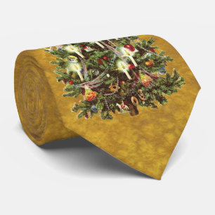 Oud Kerstmis, Versierde Victoriaanse Boom Stropdas