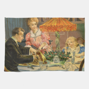 Oud Kerstmis, Victoriaans familiediner Theedoek