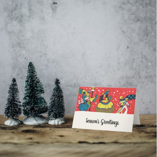 Oud Kerstmis, Victoriaans gezin Kaart