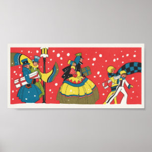 Oud Kerstmis, Victoriaans gezin Poster
