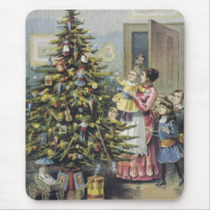Oud Kerstmis, Victoriaans gezin rond de kerstboom Muismat
