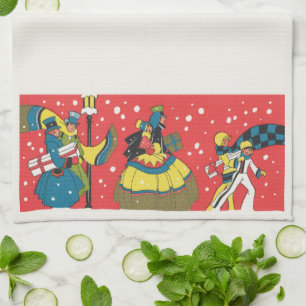 Oud Kerstmis, Victoriaans gezin Theedoek