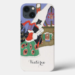 Oud Kerstmis, Victoriaans Paar op Weg naar een Fee iPhone 13 Hoesje