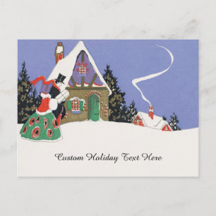 Oud Kerstmis, Victoriaans stel gaat naar feest Briefkaart