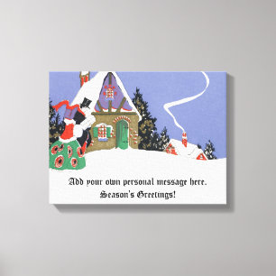 Oud Kerstmis, Victoriaans stel gaat naar feest Canvas Afdruk