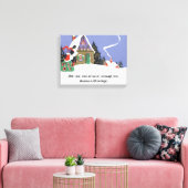 Oud Kerstmis, Victoriaans stel gaat naar feest Canvas Afdruk (Insitu (Woonkamer))