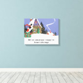 Oud Kerstmis, Victoriaans stel gaat naar feest Canvas Afdruk (Insitu (Houten vloer))