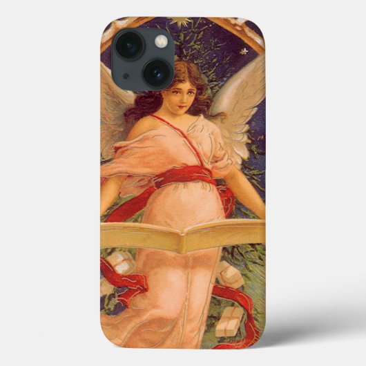 Oud Kerstmis, Victoriaanse engel leest Bijbel Case-Mate iPhone Case (Achterkant)