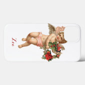 Oud Kerstmis, Victoriaanse engel met bloemenkrans Case-Mate iPhone Case (Achterkant (horizontaal))