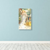 Oud Kerstmis, Victoriaanse engel met boom Canvas Afdruk (Insitu (Houten vloer))