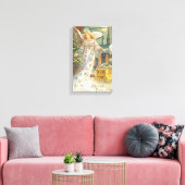 Oud Kerstmis, Victoriaanse engel met boom Canvas Afdruk (Insitu (Woonkamer))
