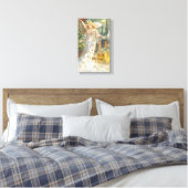 Oud Kerstmis, Victoriaanse engel met boom Canvas Afdruk (Insitu (Slaapkamer))