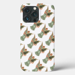 Oud Kerstmis, Victoriaanse engel met boom Case-Mate iPhone Case
