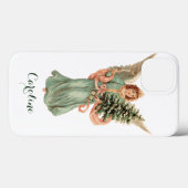 Oud Kerstmis, Victoriaanse engel met boom Case-Mate iPhone Case (Achterkant (horizontaal))