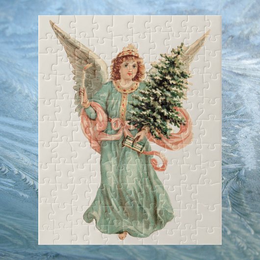 Oud Kerstmis, Victoriaanse engel met boom Legpuzzel