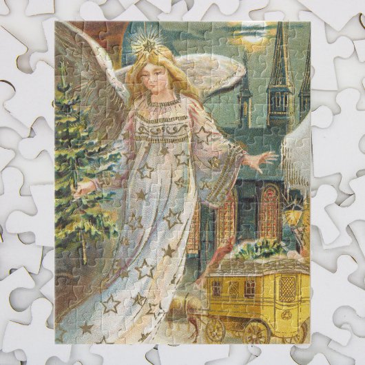 Oud Kerstmis, Victoriaanse engel met boom Legpuzzel