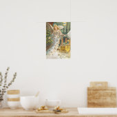 Oud Kerstmis, Victoriaanse engel met boom Poster (Keuken)