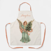 Oud Kerstmis, Victoriaanse engel met boom Schort (Voorkant)