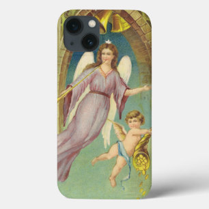 Oud Kerstmis, Victoriaanse engel met cherubijn iPhone 13 Hoesje